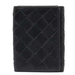 Bottega Veneta Intrecciato Trifold Wallet Black Leather Women's BOTTEGAVENETA