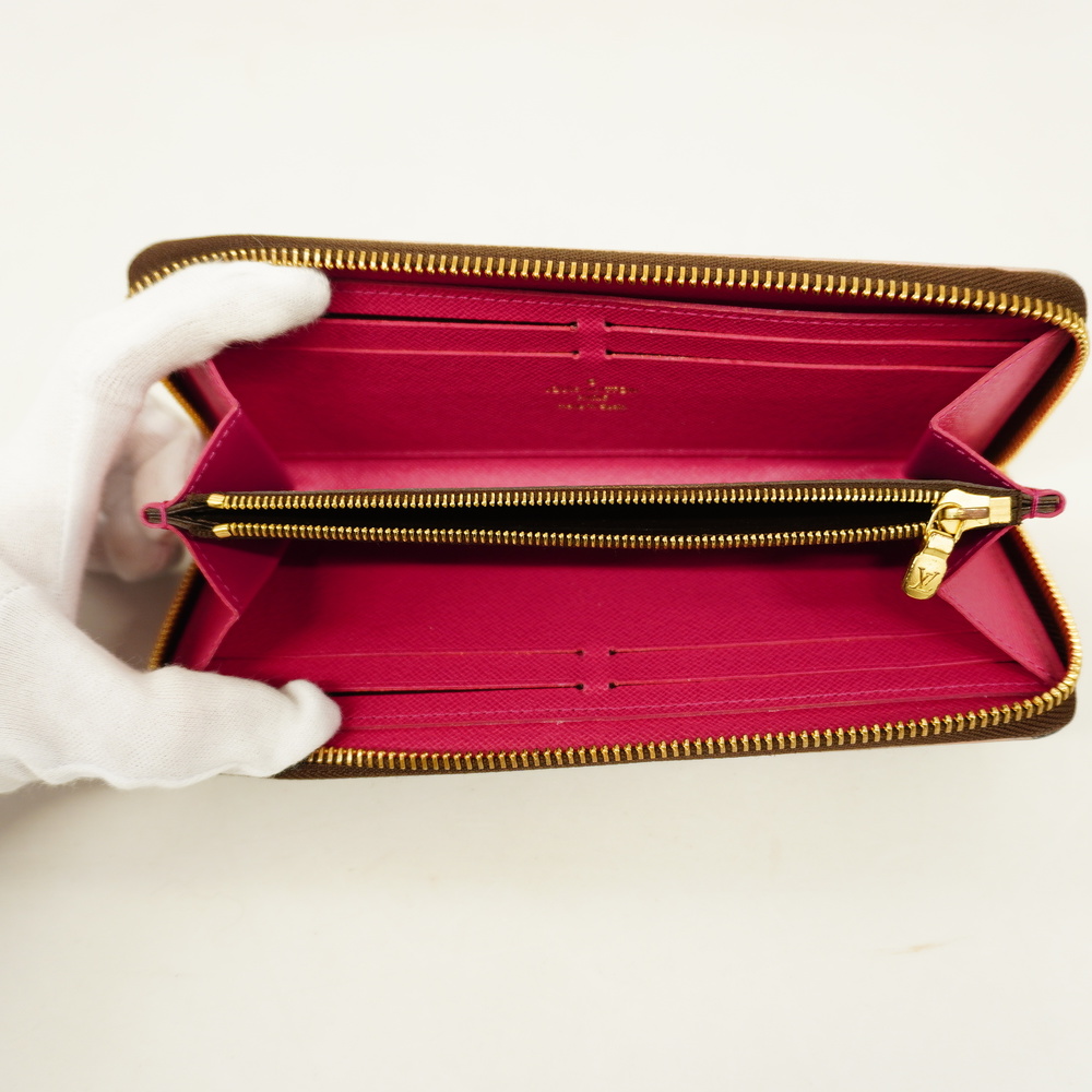 Auth Louis Vuitton Monogram Portofeuil Clemence M64201 Long Wallet Hot Pink