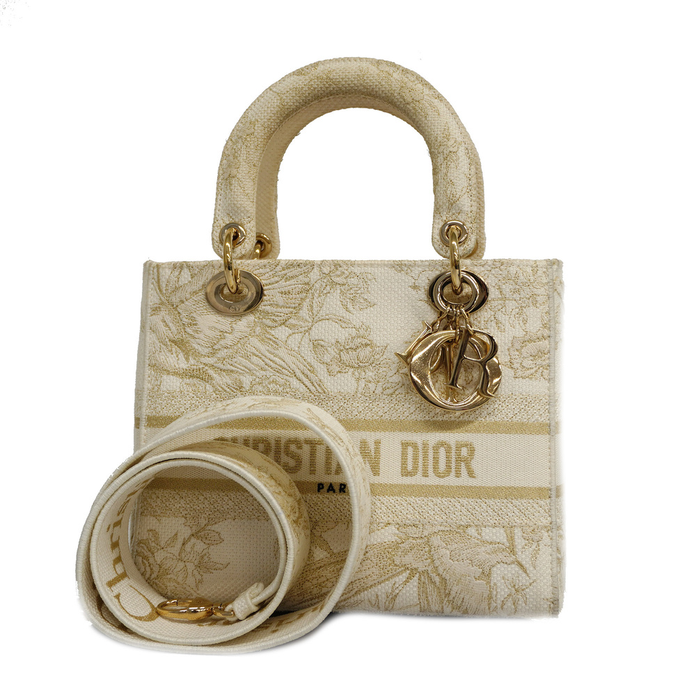 Dior Lady D Lite Logo Top Handle Bag on SALE