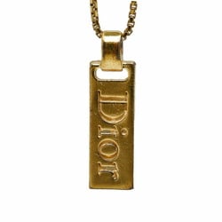 Christian Dior Dior Trotter Plate Necklace Gold Plated Women's