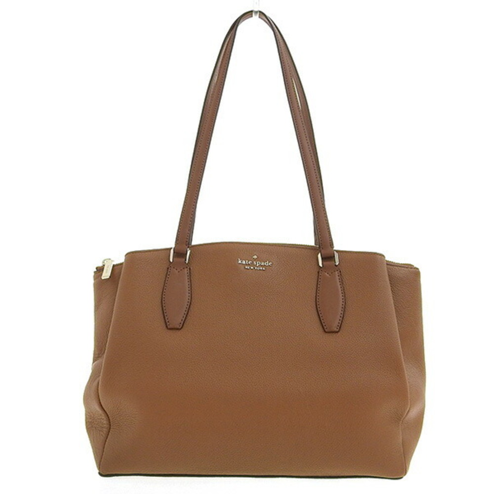 kate spade Kate leather Monet large triple compartment tote bag brown ...