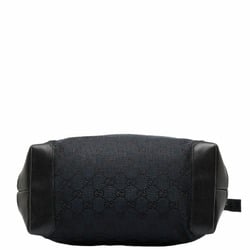 Gucci GG canvas handbag tote bag 019 0401 black leather ladies GUCCI