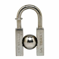 Hermes H Cadena Earth Motif 2001 Limited (In Search of the Unknown Beauty Earth) Padlock Silver Metal Ladies HERMES