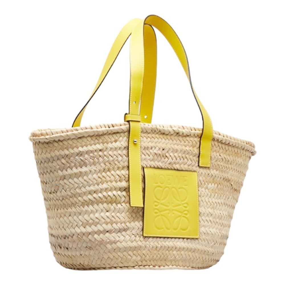 Loewe basket bag large handbag beige yellow raffia leather ladies LOEWE