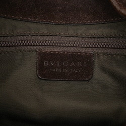 Bvlgari one shoulder bag brown canvas leather ladies BVLGARI