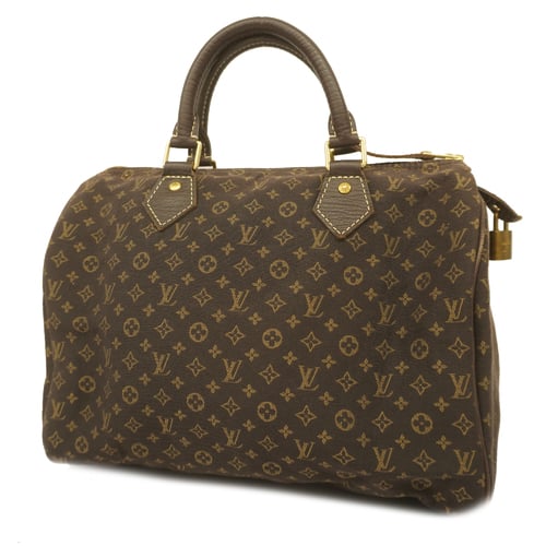 Auth Louis Vuitton Monogram Mini Lin Speedy 30 M95224 Women's Handbag Ebene