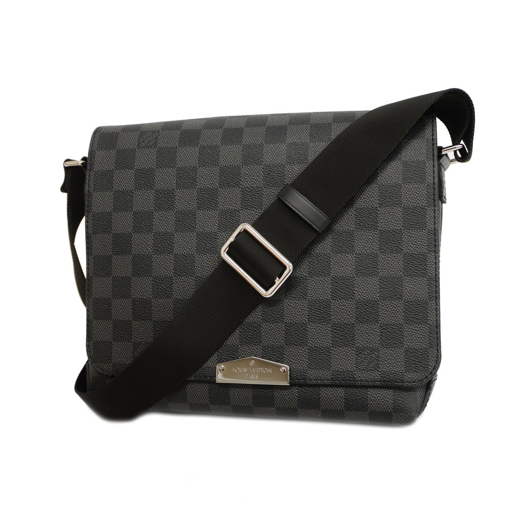 3ac2267] Auth Louis Vuitton Shoulder Bag Damier Graphite District PM NV2  N40349
