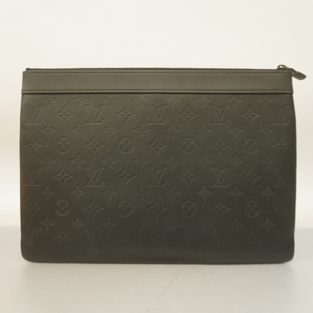 Louis Vuitton Monogram Shadow Clutch Bag Pouch M62903 Black