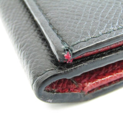 Bally BINS.B Leather Card Case Black,Red Color