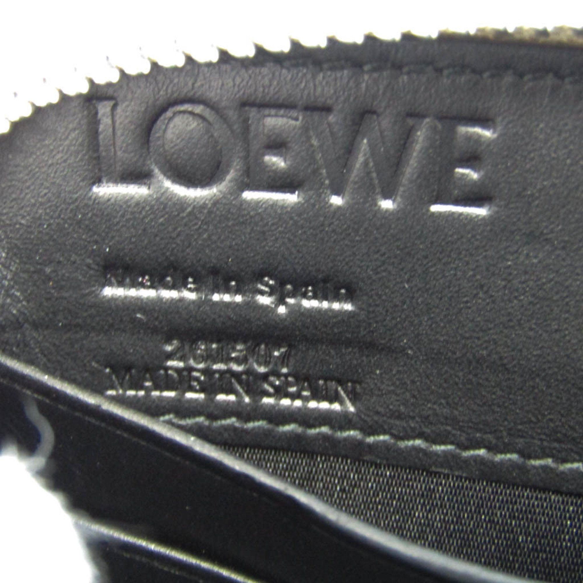 Loewe Linen 101.79.I41 Men,Women Leather Long Wallet (bi-fold) Gray Beige