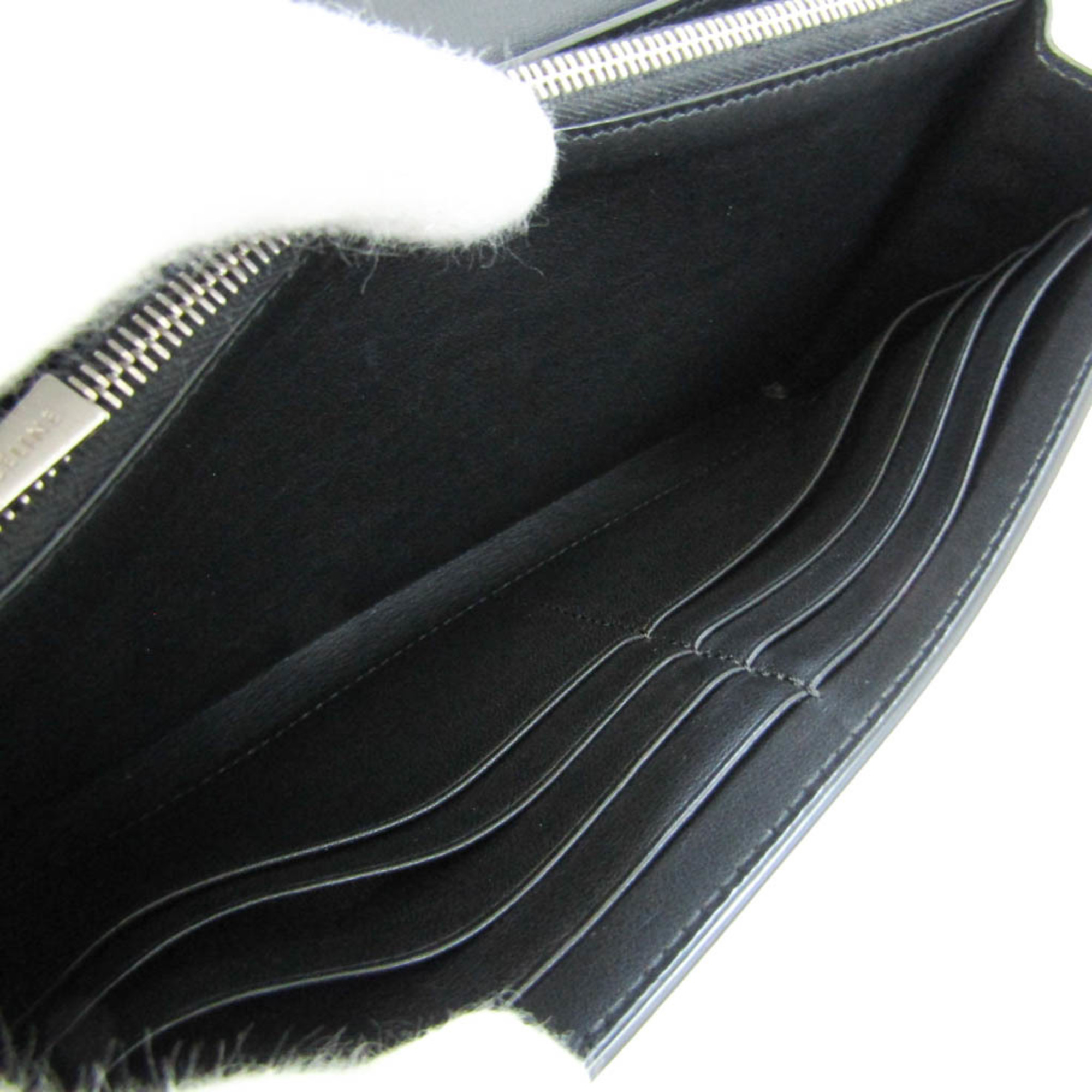 Celine Trotter Large 107853APM Women's  Calfskin Long Wallet (bi-fold) Black