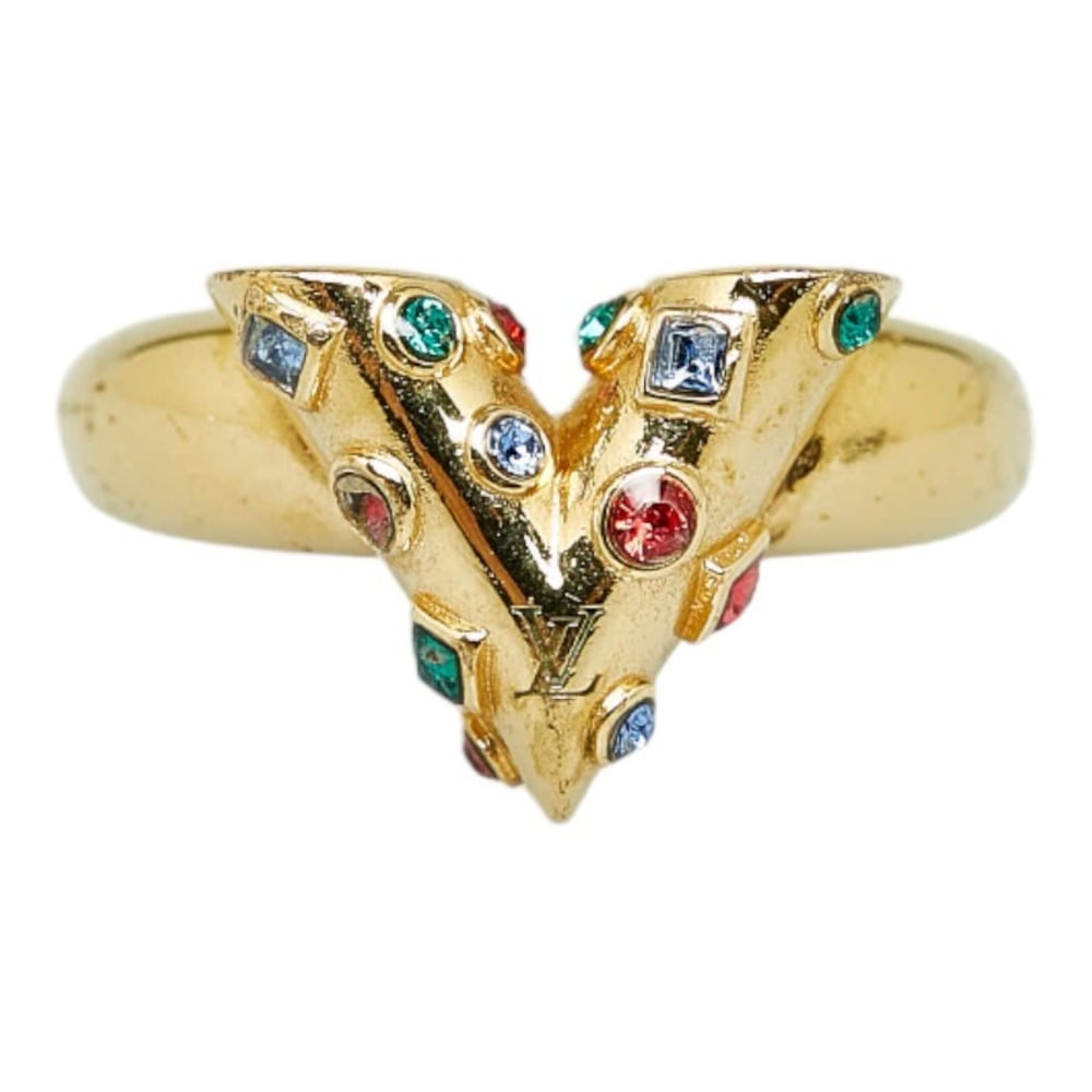Louis Vuitton Essential V Planet M Ring M68924 Gold Plated Women's