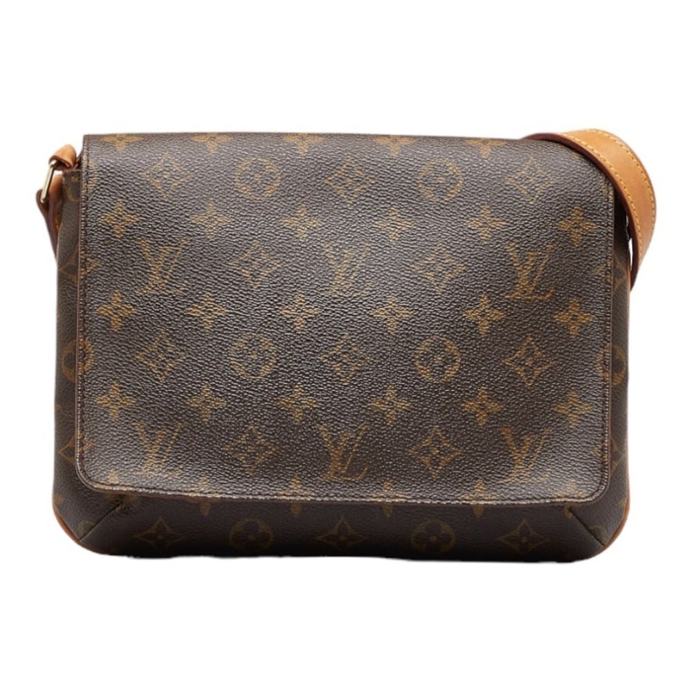 Louis Vuitton Monogram Musette Tango Short Handbag M51257 Brown PVC Leather  Ladies LOUIS VUITTON