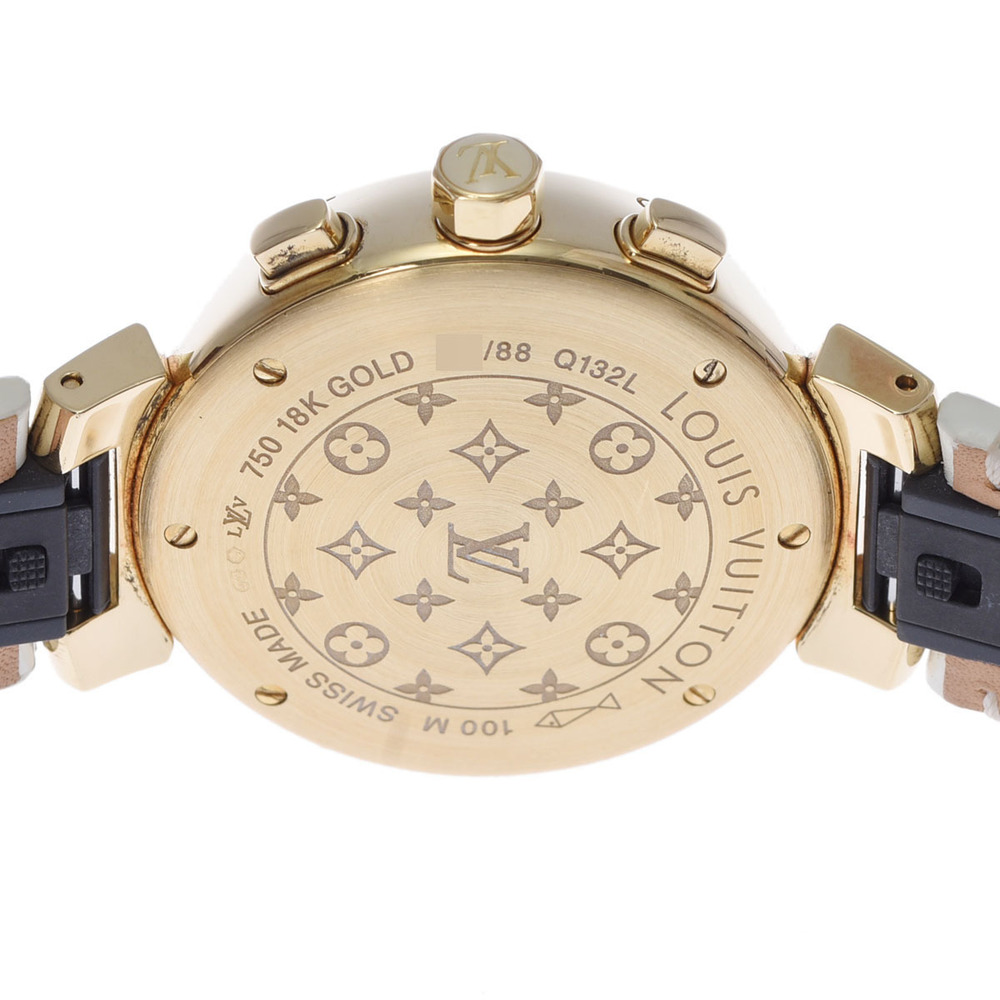 Louis Vuitton Tambour Chrono Q132L Women's YG/Enamel Watch for