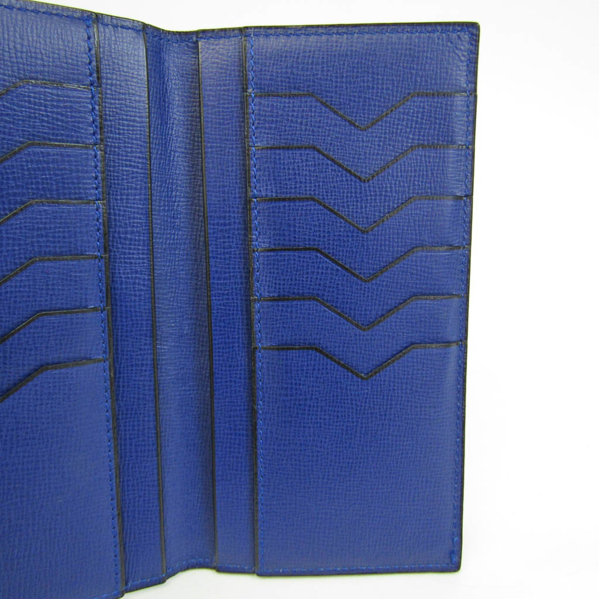 Valextra V8L21 Women,Men Leather Long Bill Wallet (bi-fold) Royal Blue