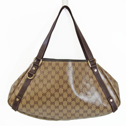 Gucci GG Crystal 293578 Women's GG Crystal,Leather Tote Bag Beige,Brown