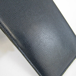 Valextra Vertical 12 Card V8L21 Men,Women Leather Long Bill Wallet (bi-fold) Navy