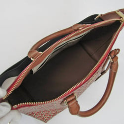 Furla All-over Pattern Women's Leather,PVC Handbag,Shoulder Bag Beige,Brown,Red Color
