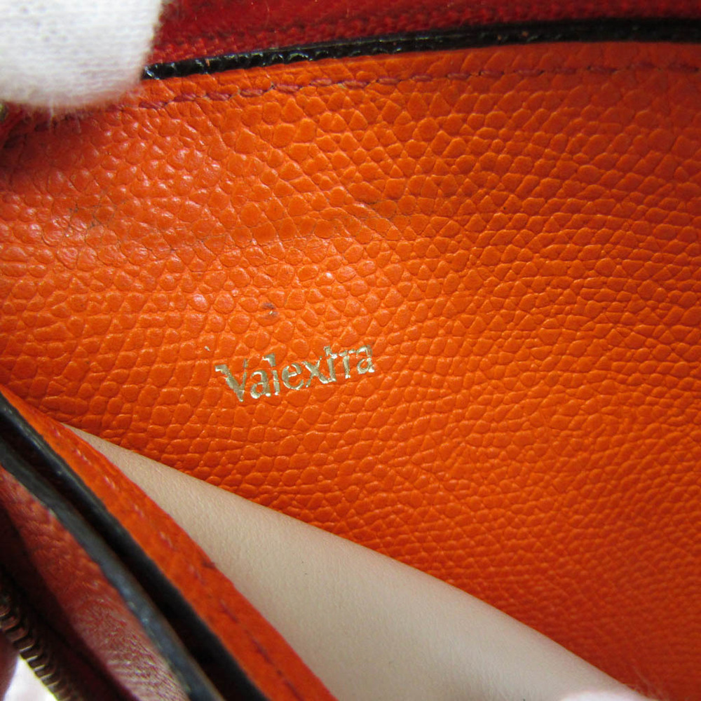 Valextra orange Leather Simple Grip Wallet