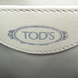 Tod's Logo Plate Women's Patent Leather Shoulder Bag Silver