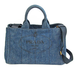 Prada Canapa Denim B1877B Women's Denim Handbag,Shoulder Bag Navy