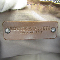 Bottega Veneta Marco Polo Intrecci Ojeto Women,Men Leather,PVC Handbag Dark Brown,Gray Beige