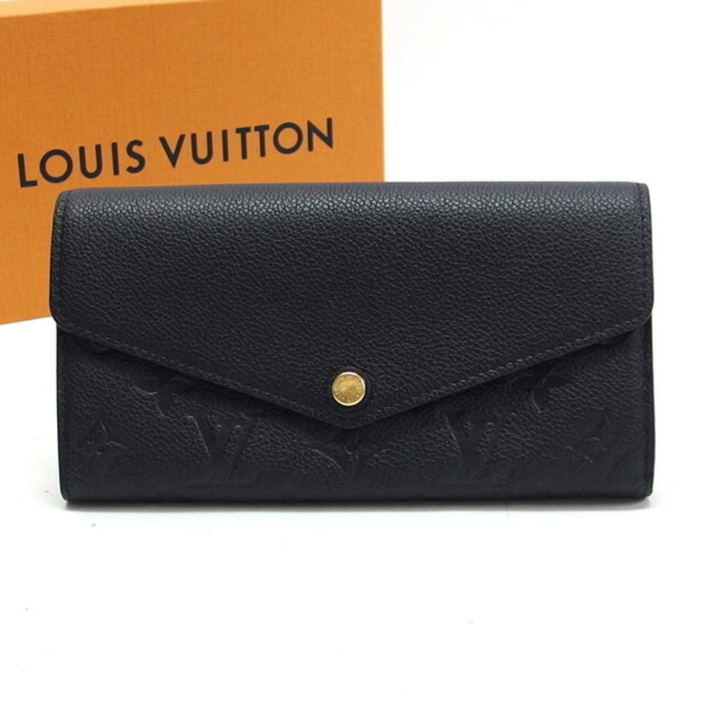 Louis Vuitton Monogram Empreinte Portefeuille Sarah Long Wallet Black