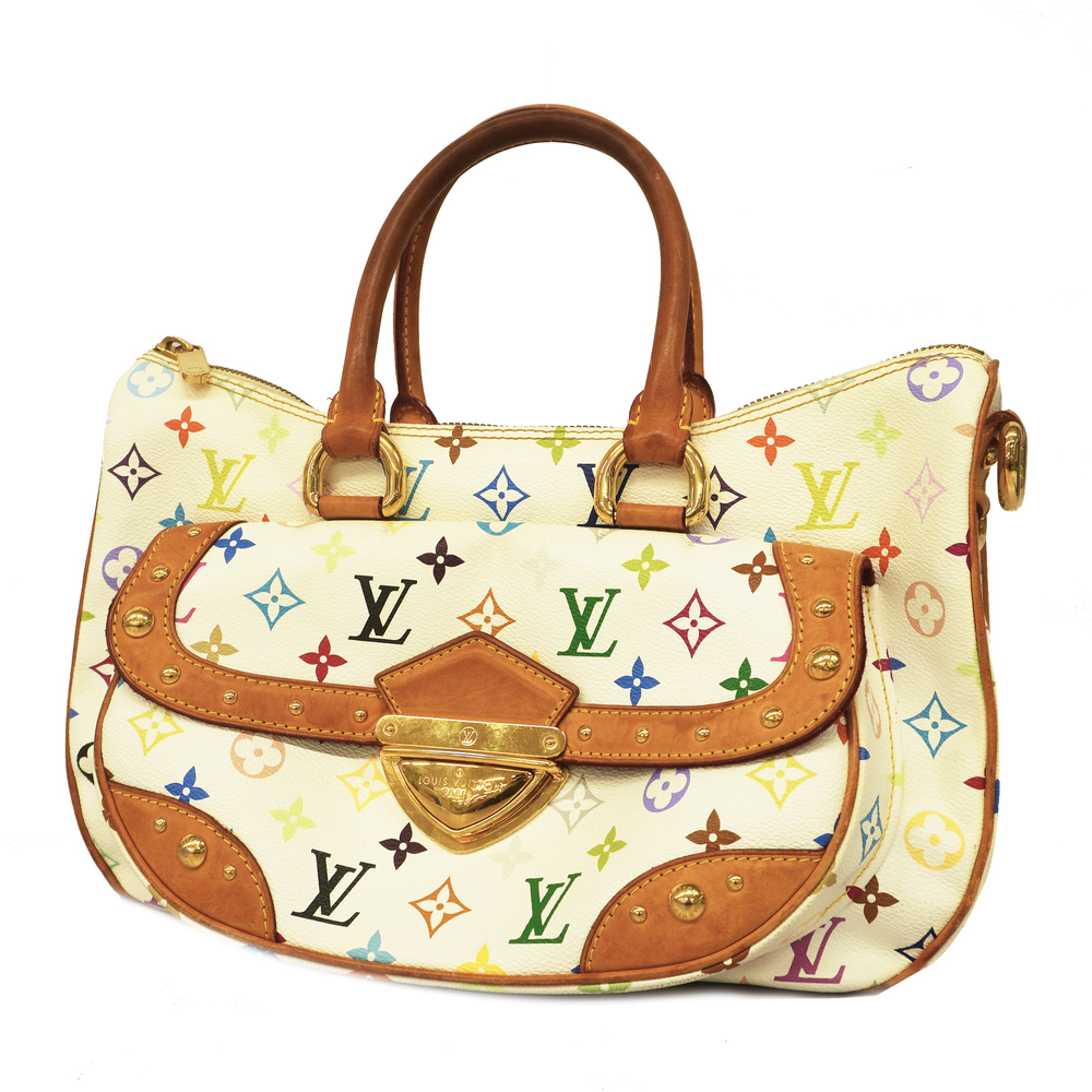Auth Louis Vuitton Monogram Multicolore Rita M40125 Women's Handbag Blanc