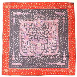 Hermes Carre 90 Hidden Treasure Women's Scarf Muffler 100% Silk Gray Purple Orange