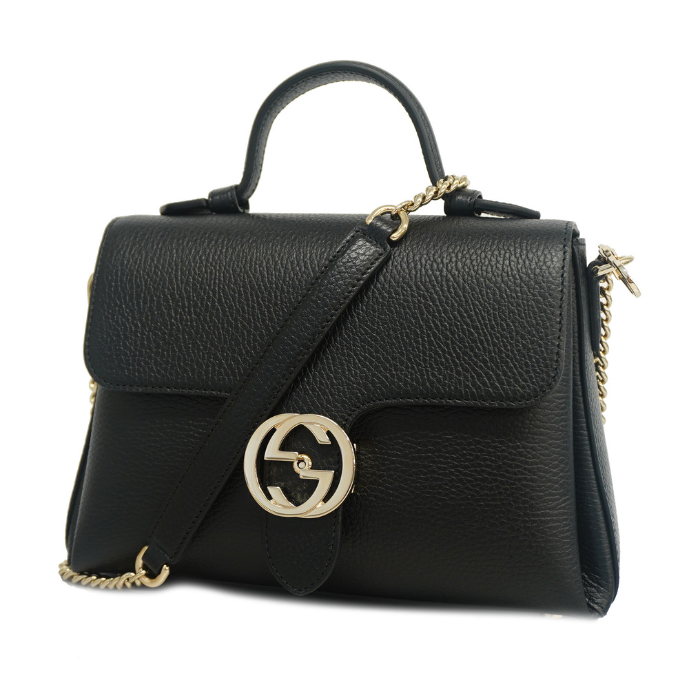 Gucci Interlocking G Calfskin Leather Shoulder Bag