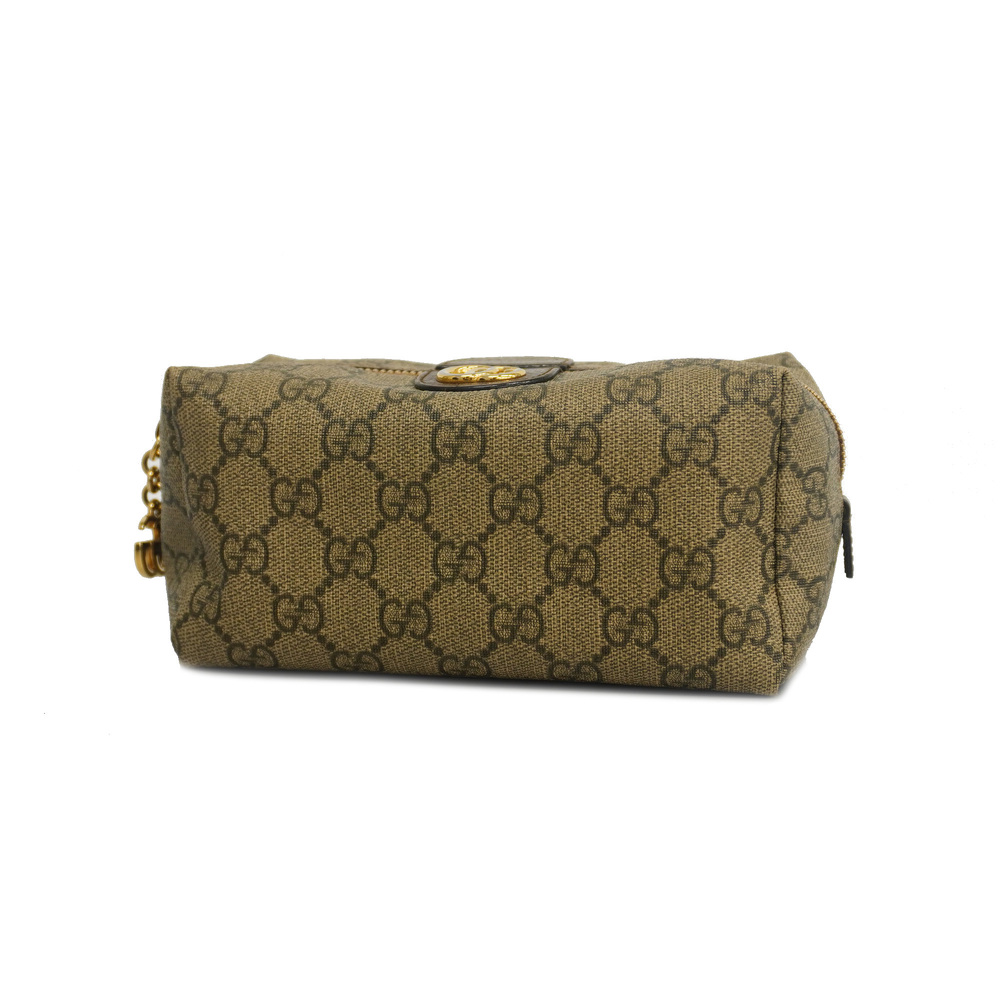 Auth Gucci GG Marmont Porch 548393 Women's GG Supreme Pouch Beige