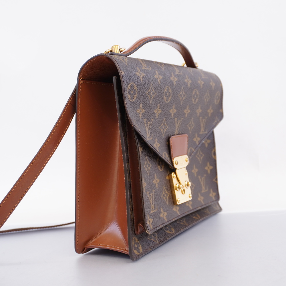 Louis Vuitton Monogram Monceau 2WAY Leather Leather Brown Handbag