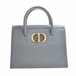 Christian Dior Leather Montaigne 30 Saint Honore Medium Handbag Gray Ladies