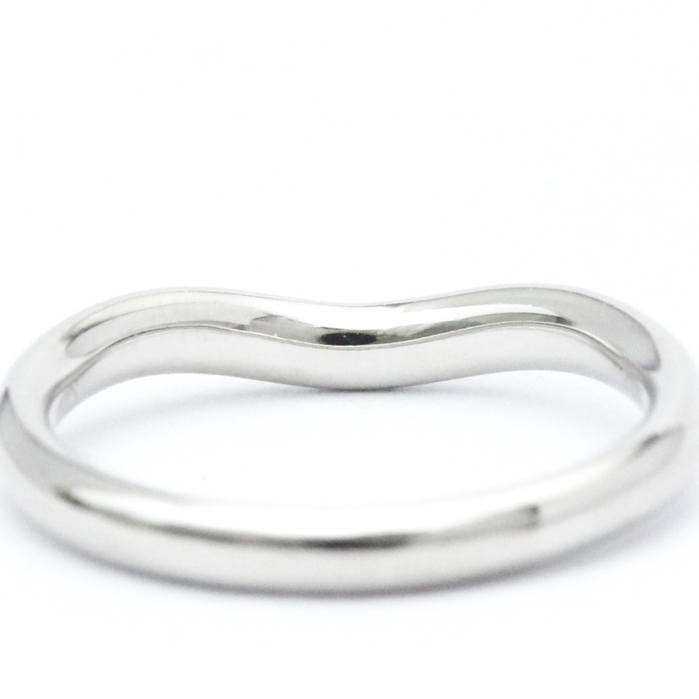 Tiffany Curved Band Diamond Ring Platinum Fashion Diamond Band Ring Silver