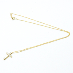 Tiffany Small Cross Diamond Pendant Yellow Gold (18K) Diamond Men,Women Fashion Pendant Necklace (Gold)
