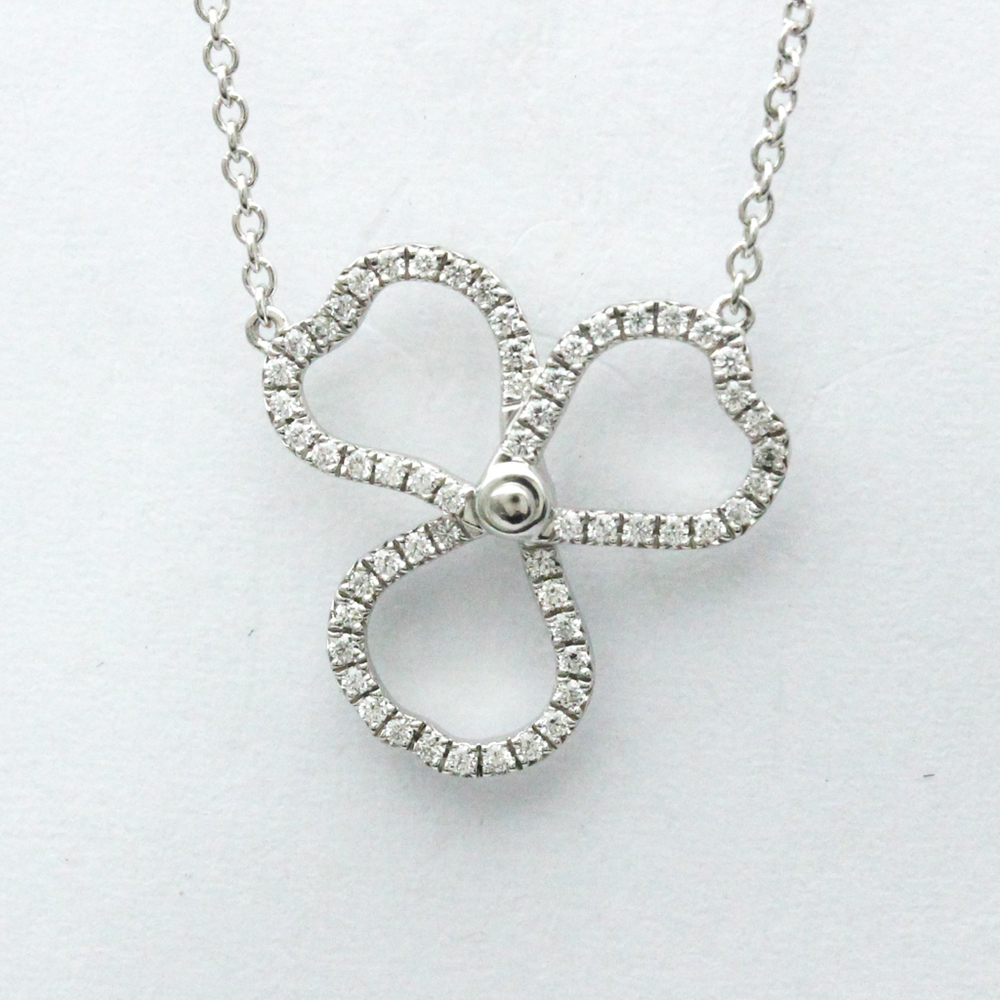 Tiffany Open Paper Flower Necklace Platinum Diamond Men,Women Fashion Pendant Necklace (Silver)
