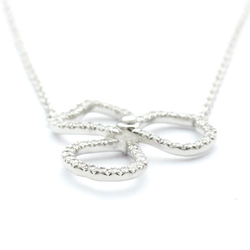 Tiffany Open Paper Flower Necklace Platinum Diamond Men,Women Fashion Pendant Necklace (Silver)