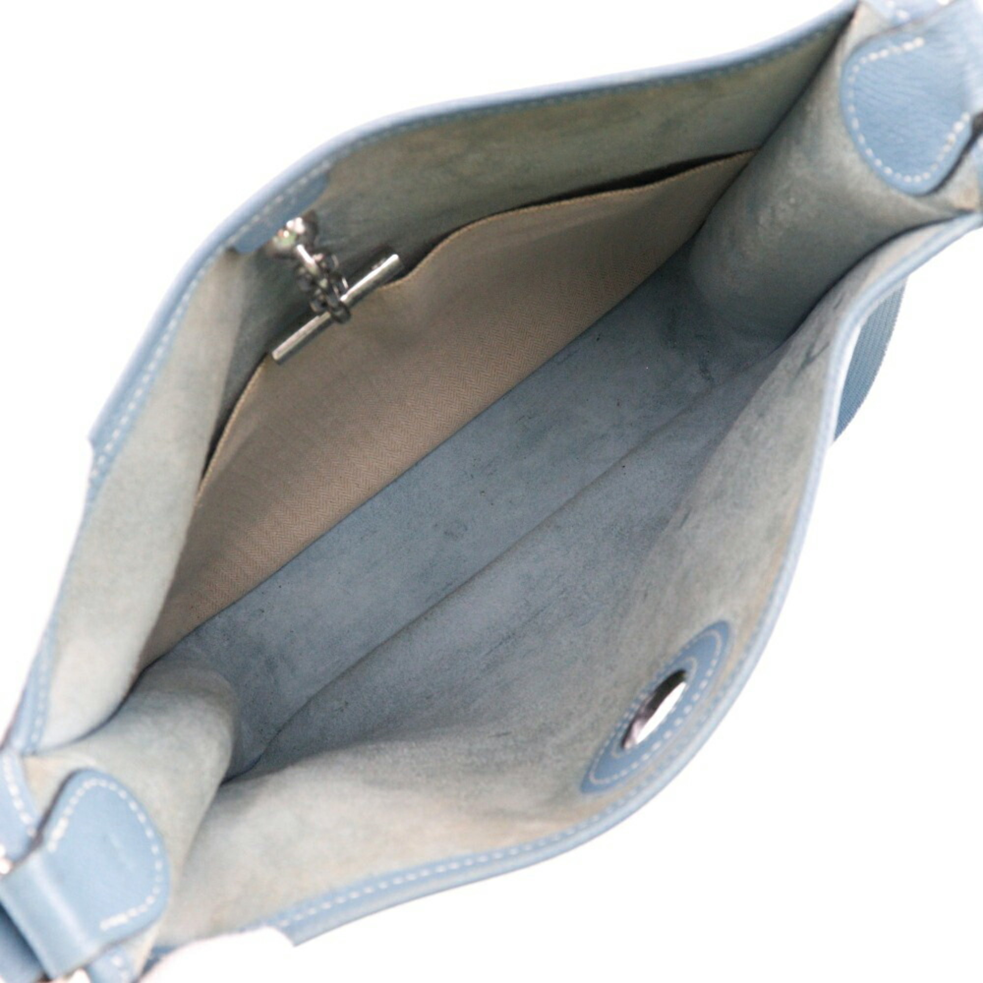 Hermes Vespa PM Shoulder Bag Vaux Epson Blue Jean Light Blue/Silver Hardware □K Ladies