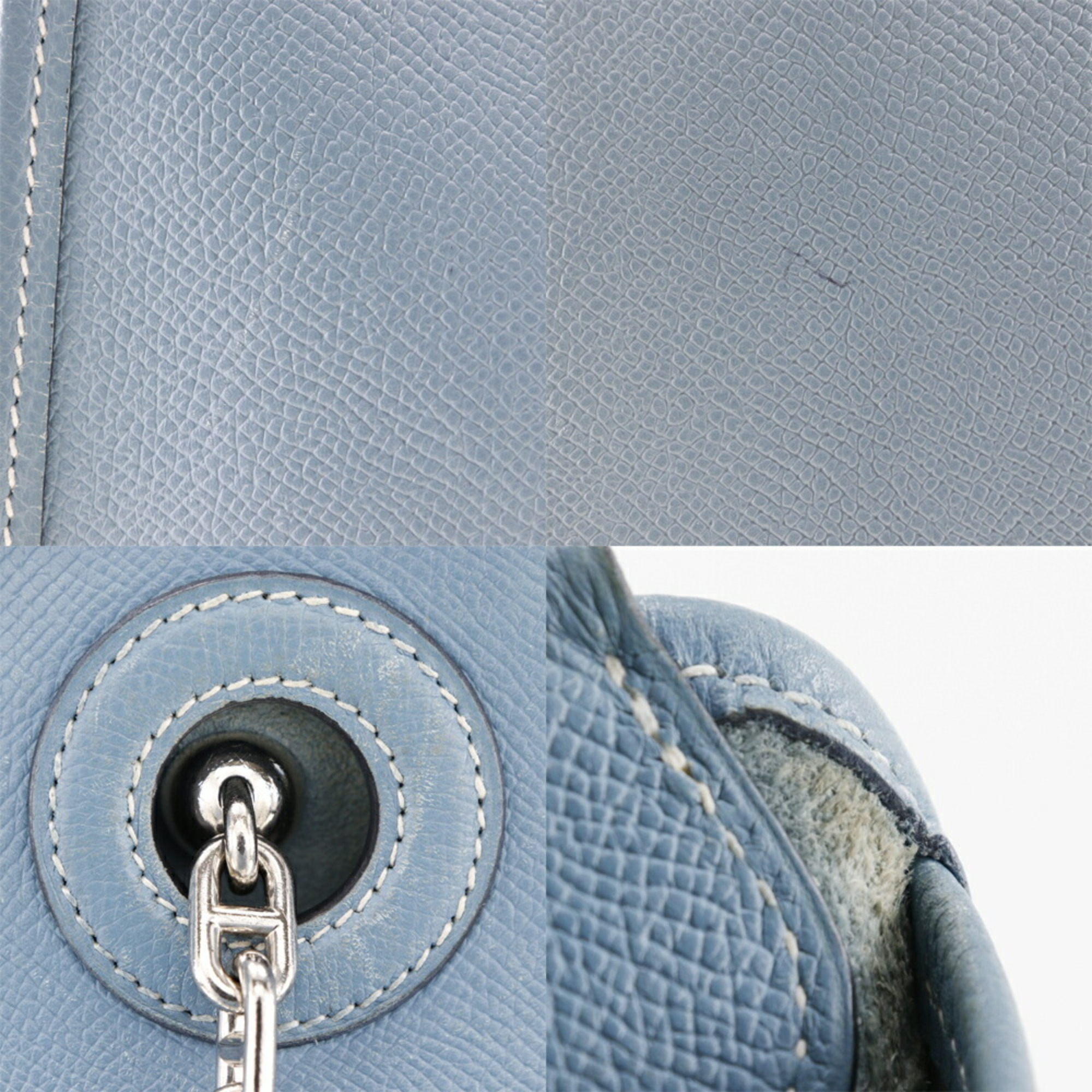 Hermes Vespa PM Shoulder Bag Vaux Epson Blue Jean Light Blue/Silver Hardware □K Ladies