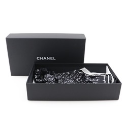 Chanel Ribbon Scrunchie Other Accessories Coco Mark Logo Silk Black/White Women's