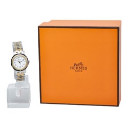 Hermes Clipper Watch CL4.220.130 3752 Quartz White Dial Stainless Steel Ladies HERMES
