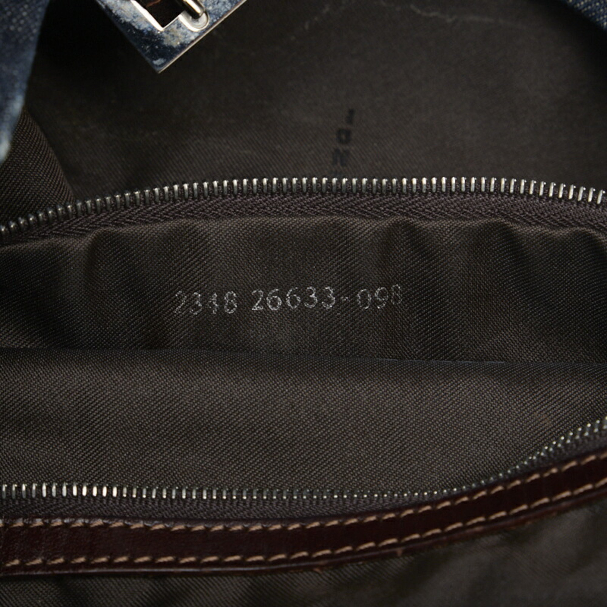 FENDI Tote Bag Shoulder 26633 Indigo Blue Canvas Leather Women's
