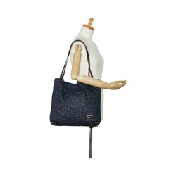 FENDI Tote Bag Shoulder 26633 Indigo Blue Canvas Leather Women's