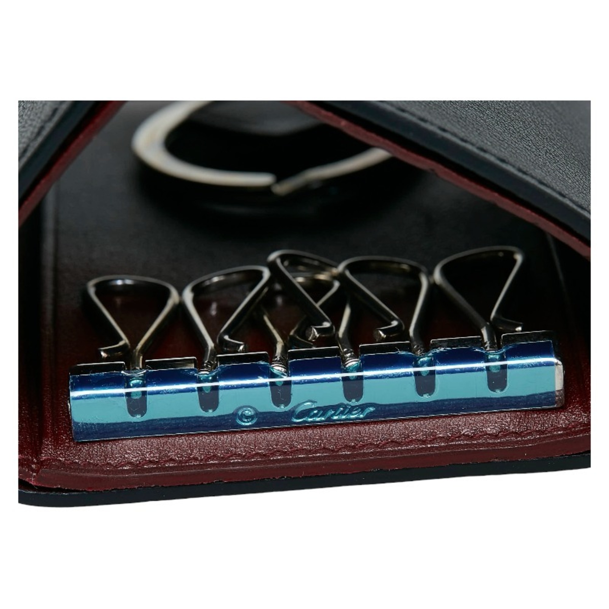 Cartier Mustline Key Case Black Leather Men's CARTIER