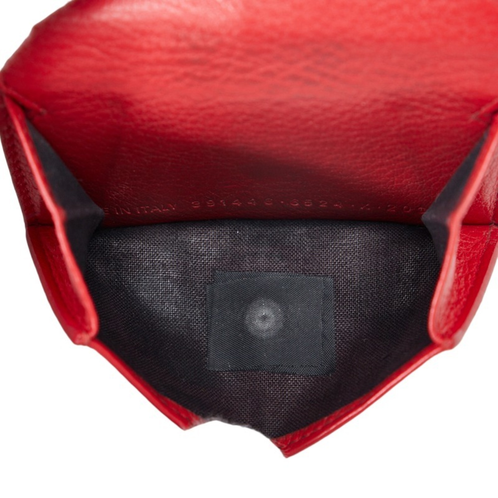 Balenciaga Paper Trifold Wallet 391446 Red Leather Women's BALENCIAGA