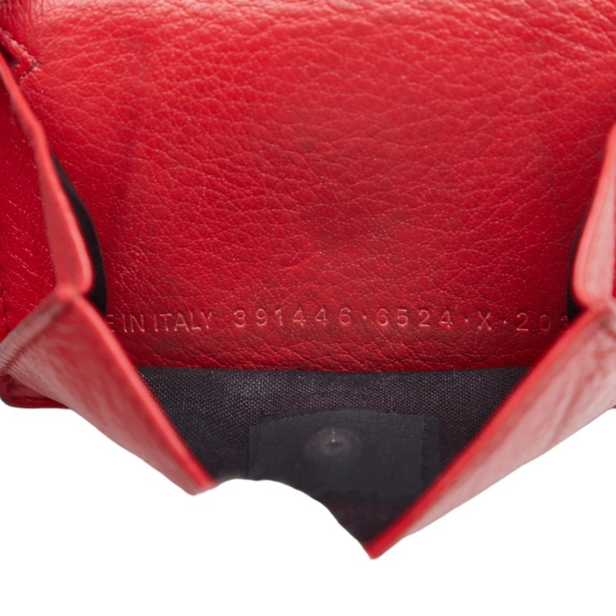 Balenciaga Paper Trifold Wallet 391446 Red Leather Women's BALENCIAGA