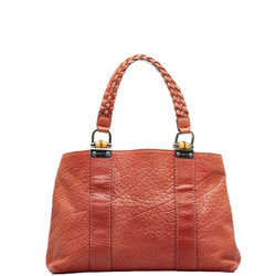 Gucci bamboo handle handbag tote bag 232947 orange leather ladies GUCCI