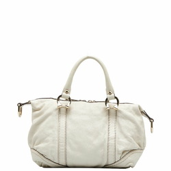 Gucci handbag Boston bag 189893 white leather ladies GUCCI