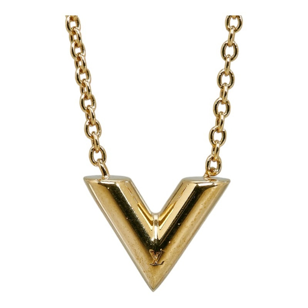 Louis Vuitton Essential V Necklace M61083 Gold Plated Women's