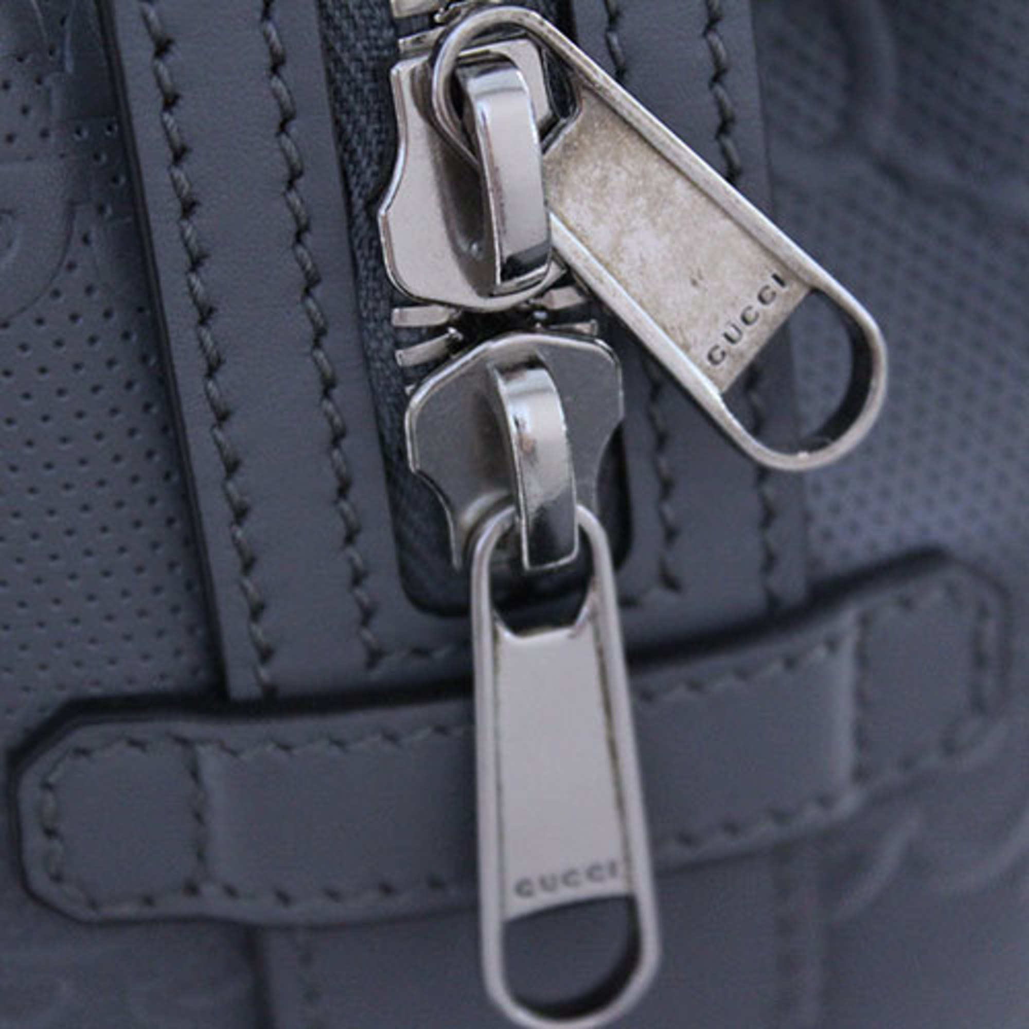 GUCCI bag ladies GG embossed tote handbag leather gray 625774